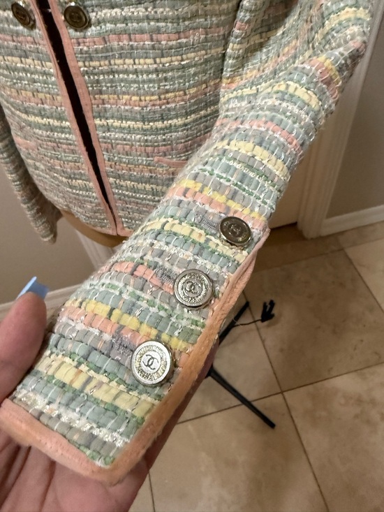 CHANEL Jackets & Blazers - CHANEL PASTEL SILK TWEED JACKET